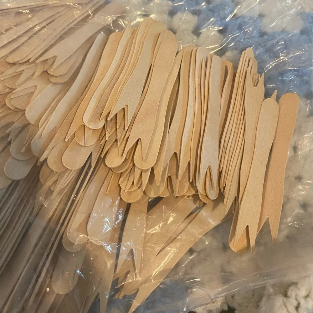 500pc Mini Wooden Appetizer Forks 3.3” Biodegradable Cocktail Picks